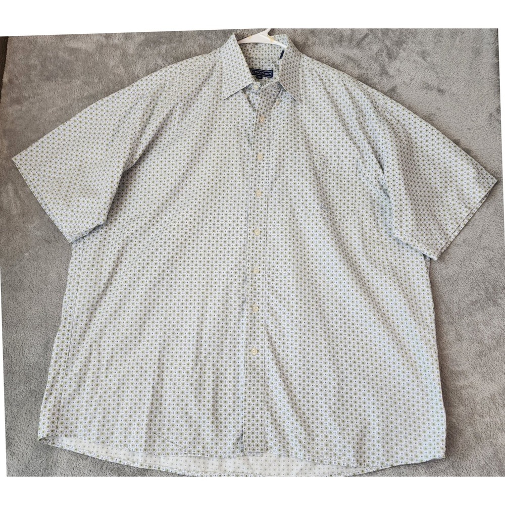 Roper Shirt Mens‎ 2XL Green Blue Geometric Button Down Short Sleeve Western